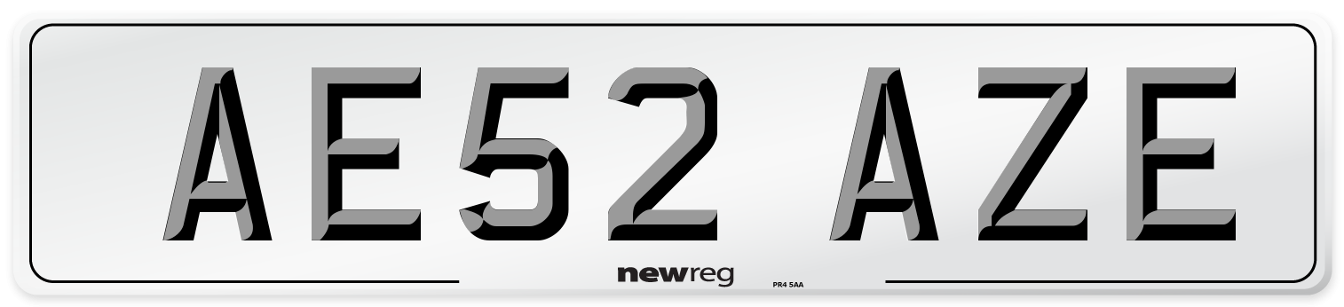 AE52 AZE Number Plate from New Reg
